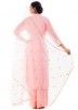 Light Pink Georgette Straight Cut Palazzo Suit
