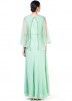 Pastel Green Cold Shoulder Cape Style Gown