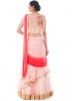 Pastel Pink Net Saree Style Indo Western Gown 