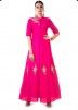 Fuchsia Pink Hand Embroidered Jacket Style Gown