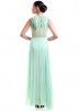 Aqua Green Hand Embroidered Georgette Gown