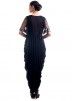 Black Hand Embroidered Drape Style Gown