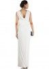 Ivory White Overlap Georgette Lycra Slit Dress