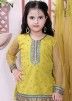 Yellow Sequins Embellished Readymade Kids Gharara Suit
