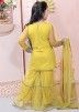 Yellow Sequins Embellished Readymade Kids Gharara Suit