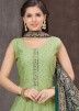 Green Readymade Anarkali Suit In Sequins Work