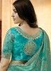 Turquoise Zari Woven Saree In Silk