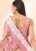 Pink Embroidered Saree In Tissue