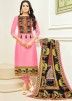 Pink Printed Salwar Kameez With Multicolor Dupatta