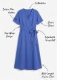 Blue Cotton Flax Wrap Maxi Dress