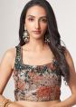 Blue Organza Embroidered Border Saree