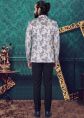 Grey Floral Jacquard Bandhgala Suit