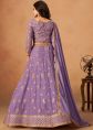 Lavender Organza Lehenga Choli With Zari Embroidery