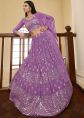 Purple Embroidered Bridesmaid Lehenga Choli With Dupatta