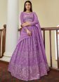 Purple Embroidered Bridesmaid Lehenga Choli With Dupatta