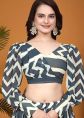 Grey Printed Lehenga Choli In Crape