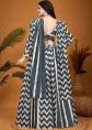Grey Printed Lehenga Choli In Crape