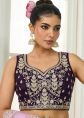 Purple Organza Lehenga Choli With Dori Accents