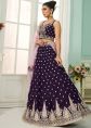 Purple Organza Lehenga Choli With Dori Accents