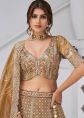Green Organza Lehenga Choli With Detailed Embroidery
