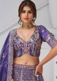 Purple Organza Lehenga Choli With Zari Highlights