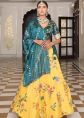 Yellow Floral Chiffon Lehenga Choli With Art Silk Dupatta