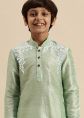 Readymade Green Embroidered Kurta Pajama For Kids