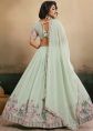 Mint Green Georgette Lehenga Choli With Sequins