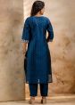 Blue Embroidered Pant Salwar Suit Set