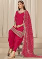 Pink Patiala Suit In Thread Embroidery