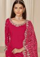 Pink Patiala Suit In Thread Embroidery