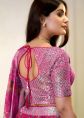 Pink Organza Lehenga Choli With Floral Print
