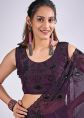 Purple Silk Saree With Elegant Embroidery