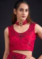 Pink Satin Saree With Stone Work