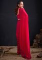 Pink Satin Saree With Stone Work