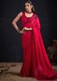 Pink Satin Saree With Stone Work