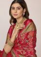 Red Silk Saree With Woven Border