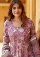 Mauve Purple Cotton Anarkali Suit With Printed Dupatta