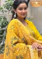 Mustard Yellow Art Silk Suit With Woven Dupatta