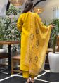 Mustard Yellow Art Silk Suit With Woven Dupatta