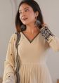 Cream Georgette Sharara Suit With Thread Work