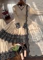 Cream Georgette Sharara Suit With Thread Work
