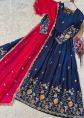 Navy Blue Anarkali Suit With Thread Embroidery