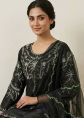 Black Satin Patiala Suit With Sequins Work