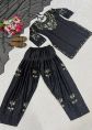 Black Satin Patiala Suit With Sequins Work