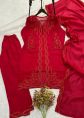 Red Chanderi Stone Work Pant Suit