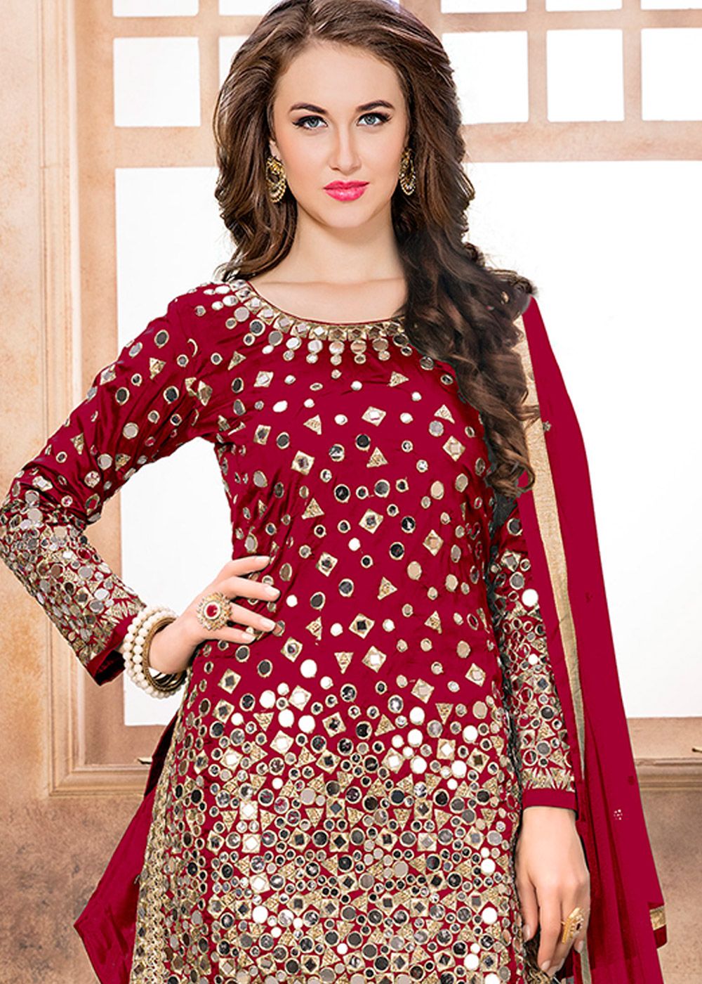 silk punjabi dress Emerald Green Embroidered Silk Punjabi Suit