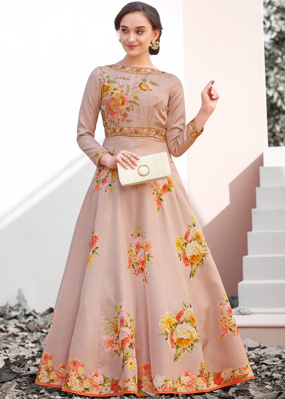 embroidered indian dress Pink Organza Indian Dress, Embroidered Pakistani Nikkah Outfit