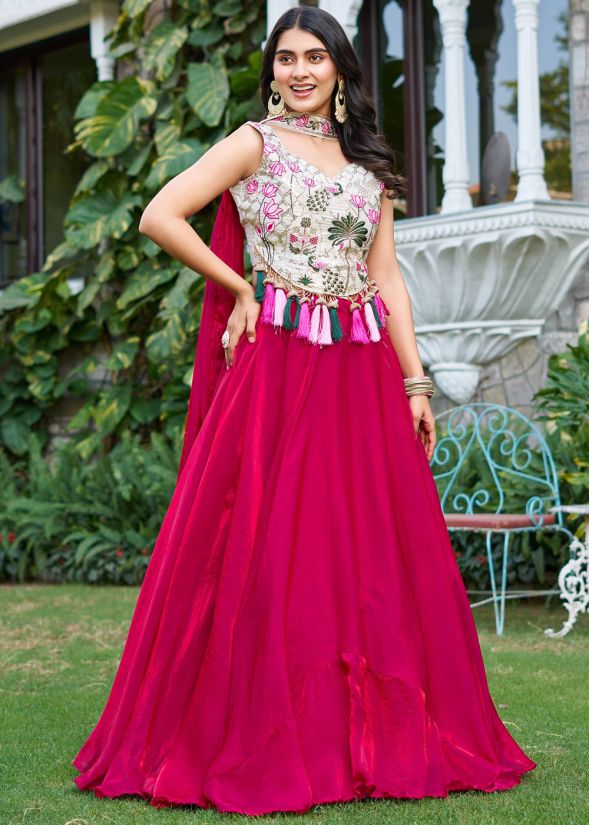 Pink Sequin Embroidered Lehenga Choli