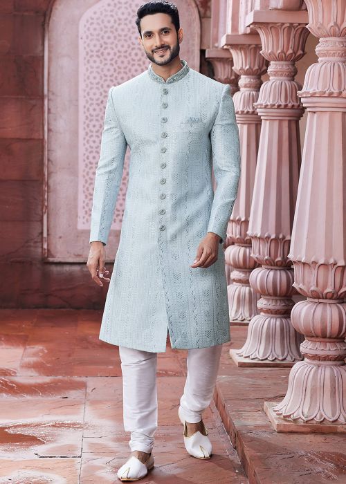 indian wedding dress for guys Buy Designer Dresses Men & Groom Online in USA most important day of your life.you can customize it according to your measurement as the fitting make it more beautiful to wear.This SHerwani is complimented with a embroidered shwal Buy Latest Wedding wear For